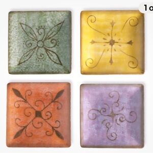 Colorful Ceramic Tile Coasters Set